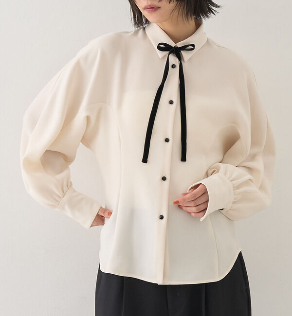 Rouge vif「リボン付きブラウス」|シャツ・ブラウス|アイボリー