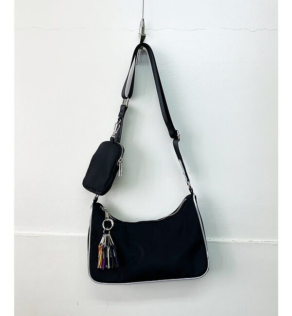 Rouge vif「【cheek/ チーク】square sholder/スクエア ショルダーバッグ」|ショルダー・メッセンジャー|ブラック