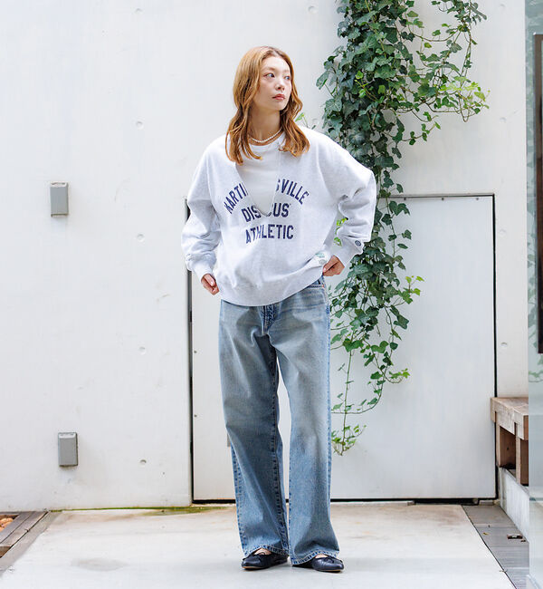 Rouge vif「【DISCUS/ディスカス】裏毛スキッパーUネックスウェット/トップス/スウェッ」|スウェット・ジャージ|