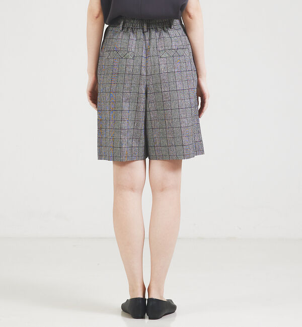 qualite「【セットアップ対応】リネングレンチェックショートパンツ」|その他|