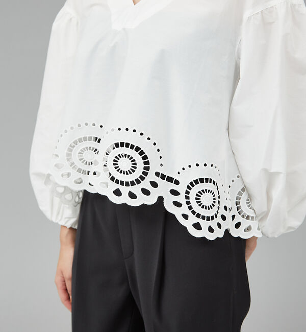 qualite「刺繍ボリュームブラウス」|シャツ・ブラウス|