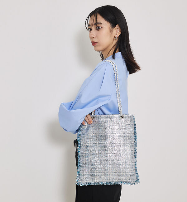 qualite「ハクツイードバック/A4トートバッグ」|トートバッグ|シルバー