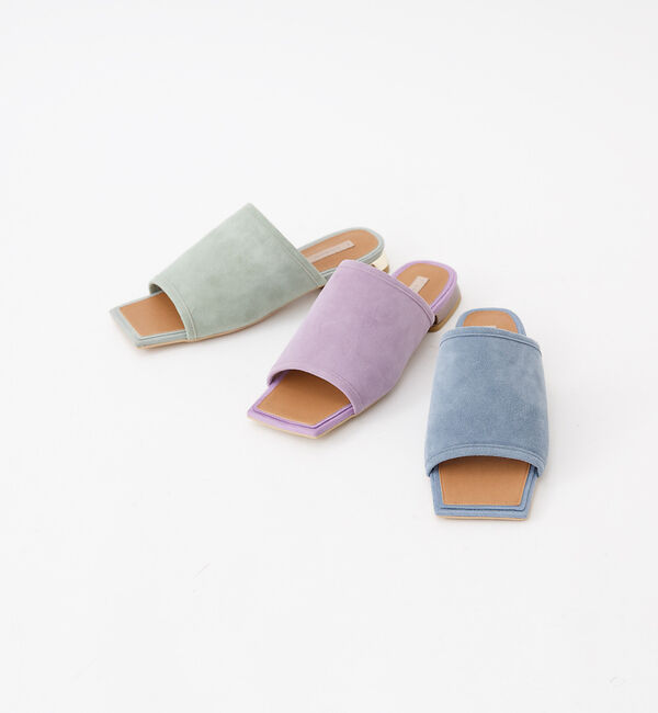 AU BANNISTER「スクエアトゥ フラットミュール」|サンダル|