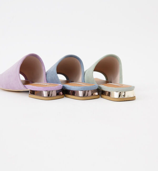 AU BANNISTER「スクエアトゥ フラットミュール」|サンダル|