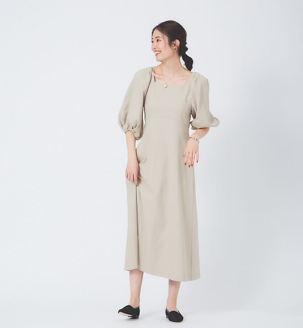 AU BANNISTER「【LAROUTE】ポインテッドトゥ 甲深フラットパンプス」|パンプス|