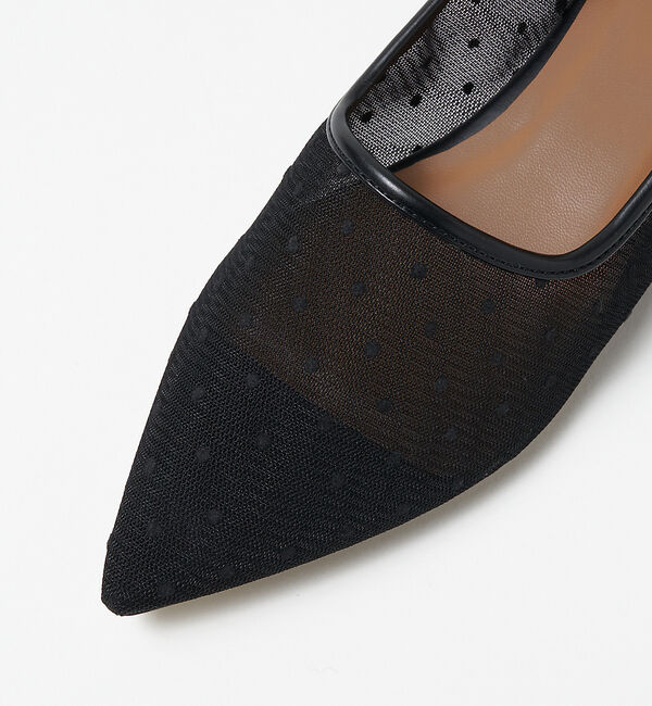 AU BANNISTER「【LAROUTE】ポインテッドトゥ 甲深フラットパンプス」|パンプス|