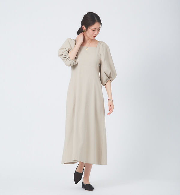 AU BANNISTER「【LAROUTE】ポインテッドトゥ 甲深フラットパンプス」|パンプス|