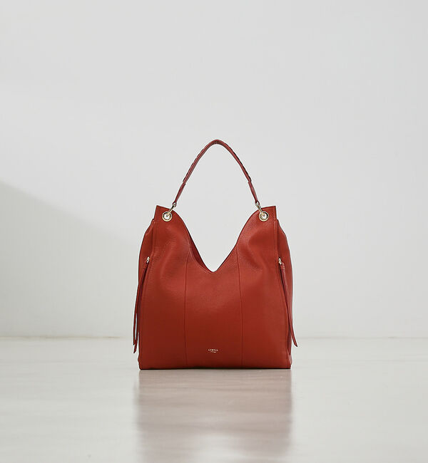 LOWELL things「Valley/かがりレザーワンショルダーBAG」|トートバッグ|オレンジ