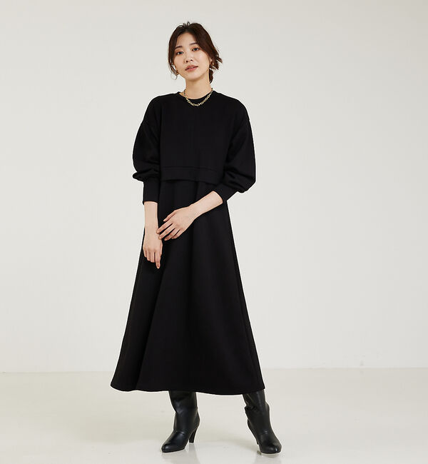 abahouse mavie「【大人のいちまんワンピ】ライトダンボールフレアーワンピ」|ワンピース|