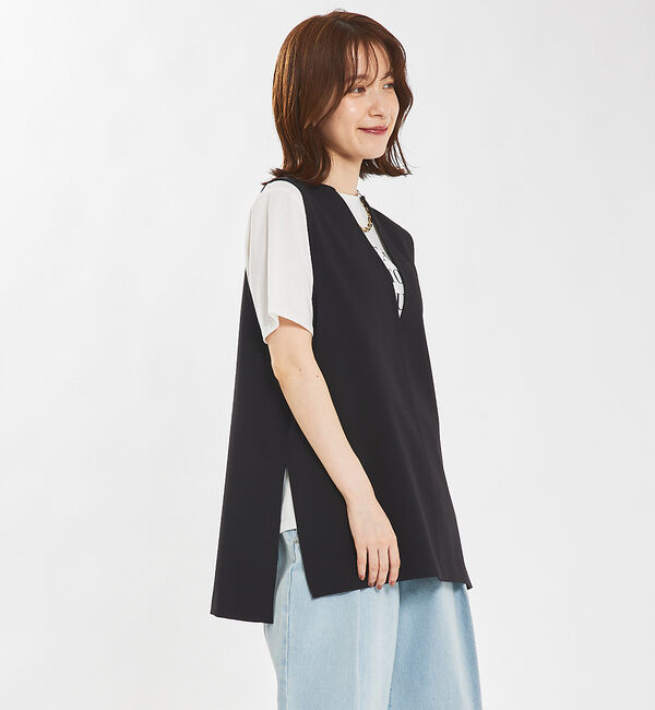 abahouse mavie「【セットアップ対応】ダブルクロスオーバーベスト」|ベスト・ジレ|
