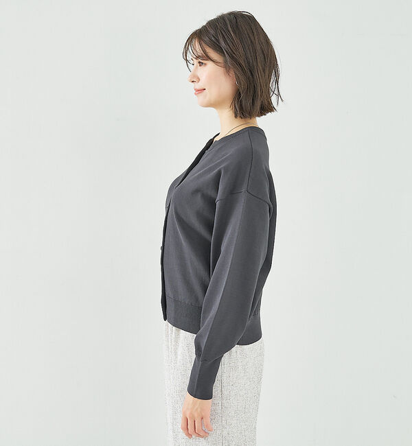 abahouse mavie「【アンサンブル対応】麻タッチキーネック2WAYカーデ」|カーディガン|