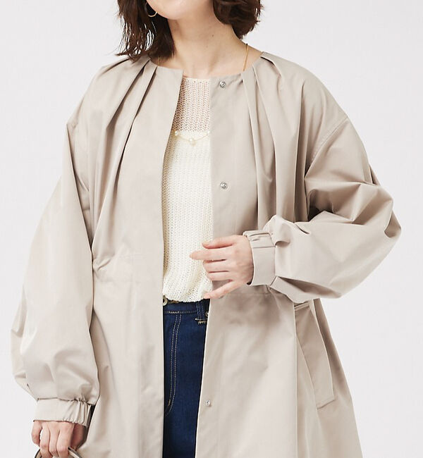 abahouse mavie「タックノーカラーコート」|ノーカラーコート|