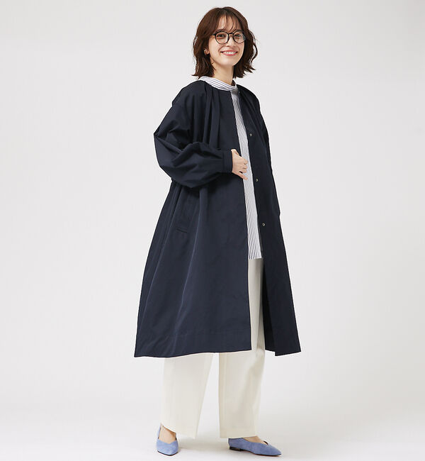 abahouse mavie「タックノーカラーコート」|ノーカラーコート|