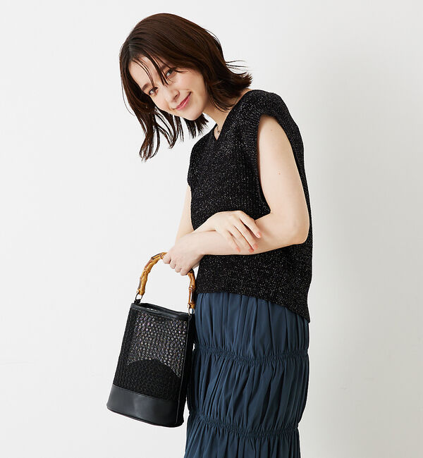 abahouse mavie「片畦ノースリーブ2WAYニット」|ニット・セーター|