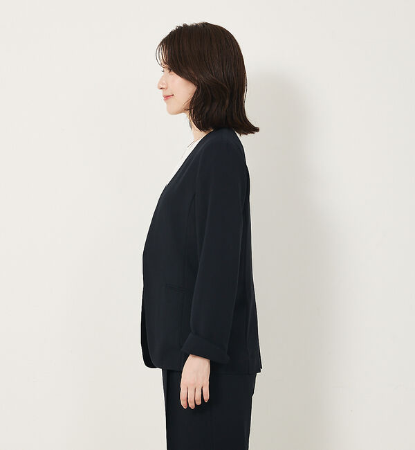 abahouse mavie「【エニデイカセット・サマー】 ジョーゼットノーカラージャケット」|ノーカラージャケット|