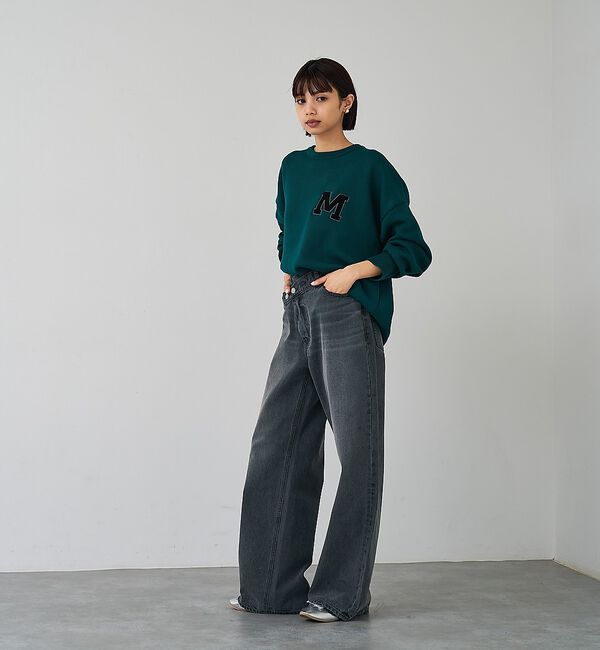 abahouse mavie「スウェットライク刺繍ニット【予約】」|ニット・セーター|