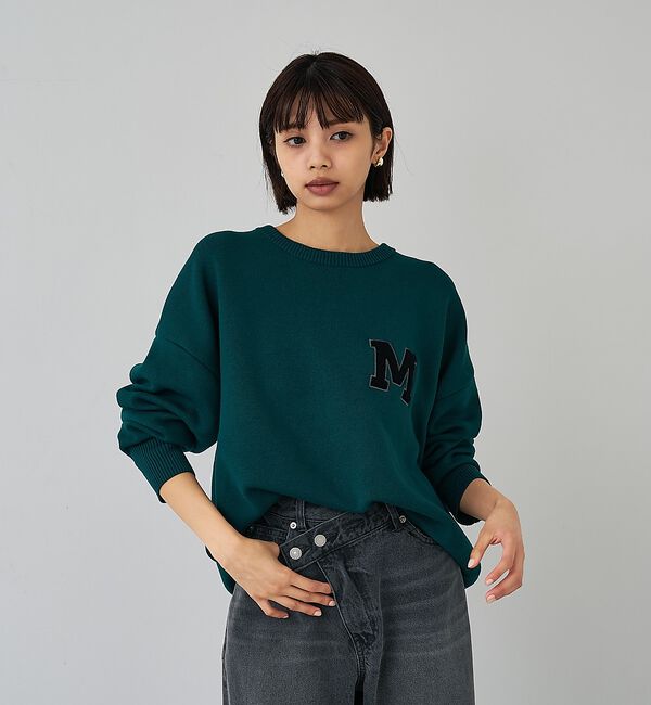 abahouse mavie「スウェットライク刺繍ニット【予約】」|ニット・セーター|