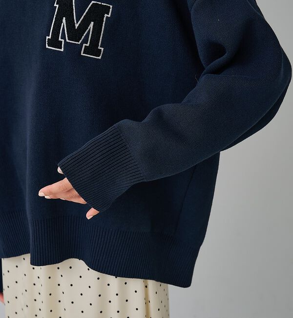 abahouse mavie「スウェットライク刺繍ニット【予約】」|ニット・セーター|