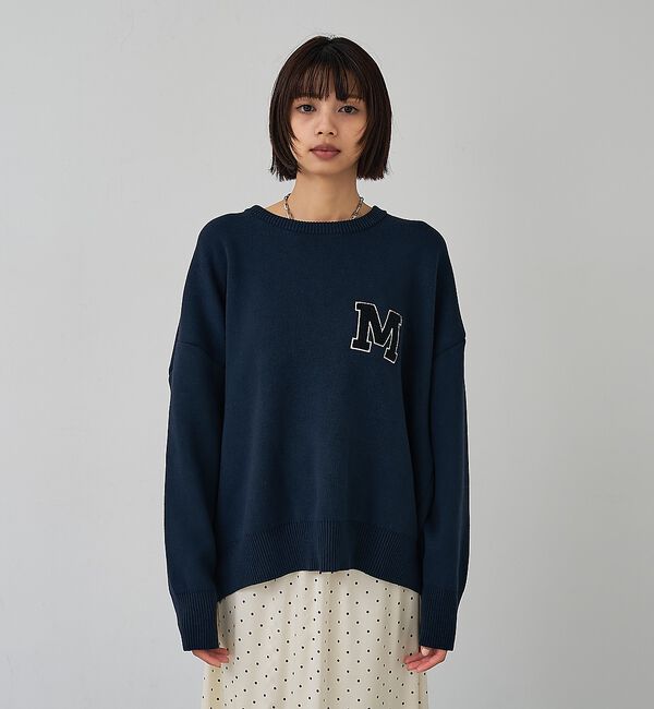 abahouse mavie「スウェットライク刺繍ニット【予約】」|ニット・セーター|
