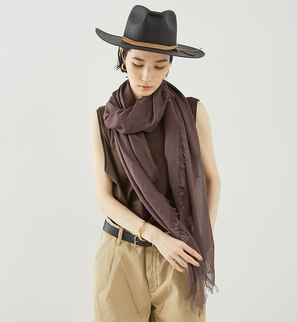 The Store by C' 「【ASAUCE MELER】シルクメランジュソリッドスクエアストール」|マフラー|