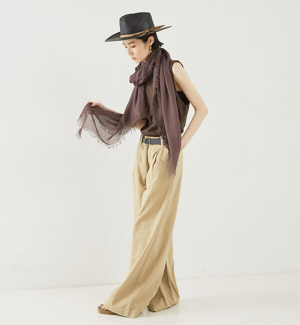 The Store by C' 「【ASAUCE MELER】シルクメランジュソリッドスクエアストール」|マフラー|