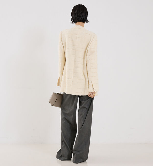 The Store by C' 「【COCUCA】ツイードＶネックジャケット」|ノーカラージャケット|