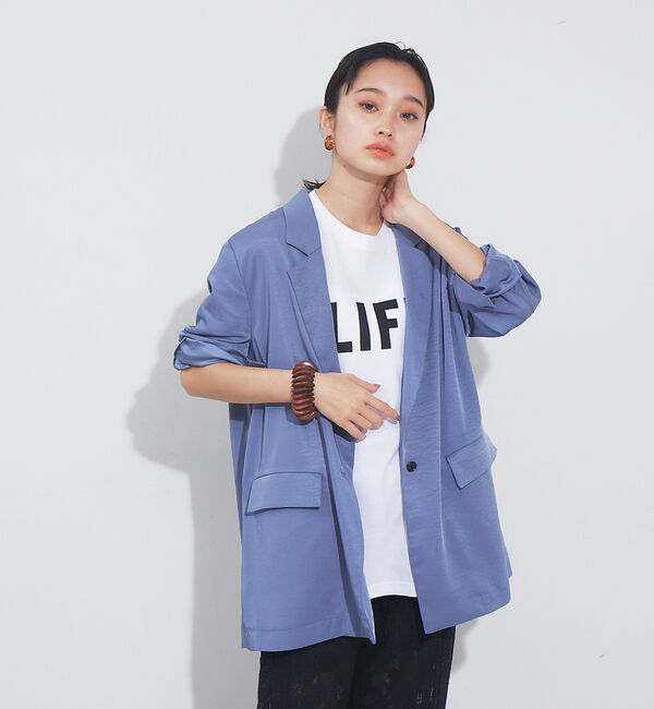 NOMINE「スリットスリーブルーズジャケット」|テーラードジャケット|ブルーグレー