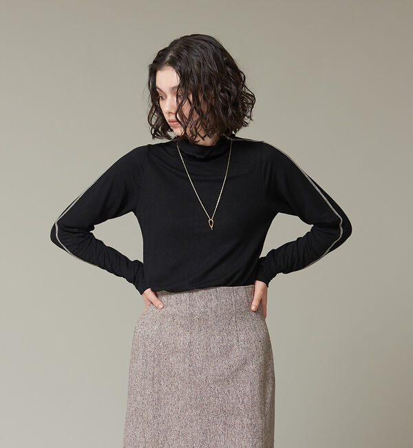 NOMINE「【前後着用可】配色ラインメロウタートルソフトプルオーバー」|Tシャツ・カットソー|