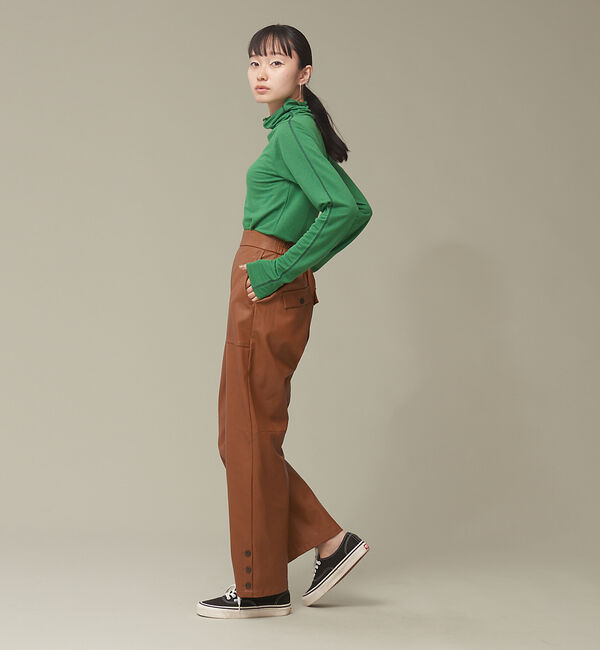 NOMINE「【前後着用可】配色ラインメロウタートルソフトプルオーバー」|Tシャツ・カットソー|