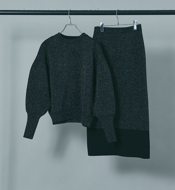 NOMINE「【上下2点セット/セットアップ対応】ラメプテーティングニットトップス＋ニットスカ」|スカート|