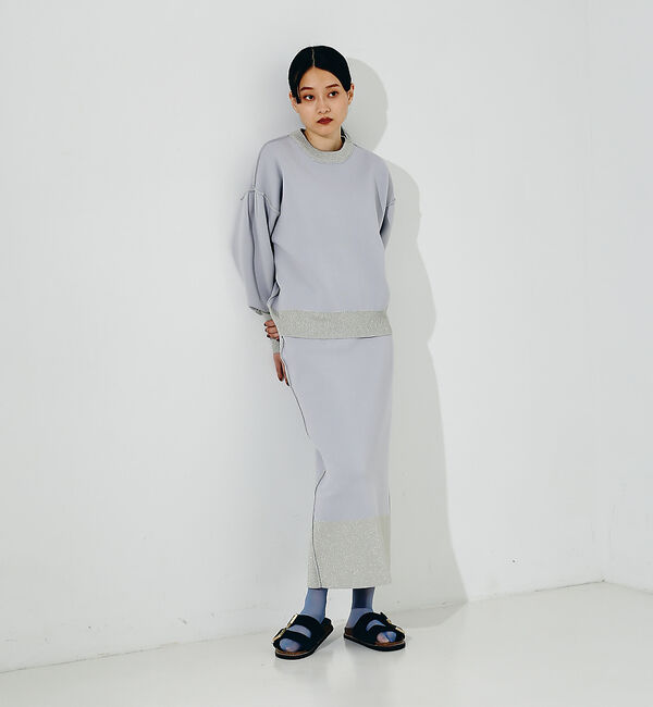 NOMINE「【上下2点セット/セットアップ対応】ラメプテーティングニットトップス＋ニットスカ」|スカート|