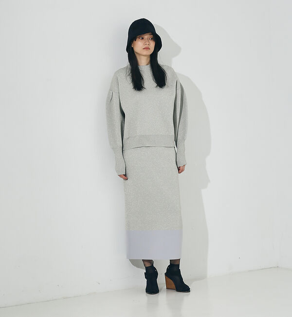 NOMINE「【上下2点セット/セットアップ対応】ラメプテーティングニットトップス＋ニットスカ」|スカート|