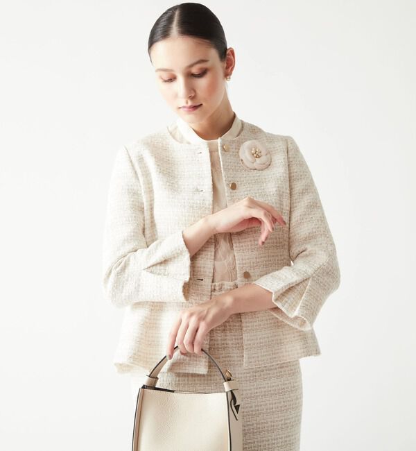  「【WEB限定】ペプラムジャケット」|ノーカラージャケット|