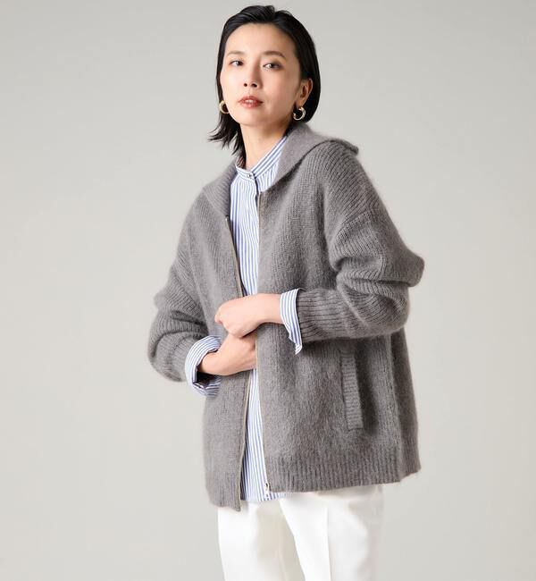 TIARA「ジップアップバルキーニット」|ニット・セーター|