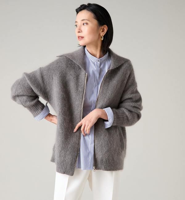 TIARA「ジップアップバルキーニット」|ニット・セーター|