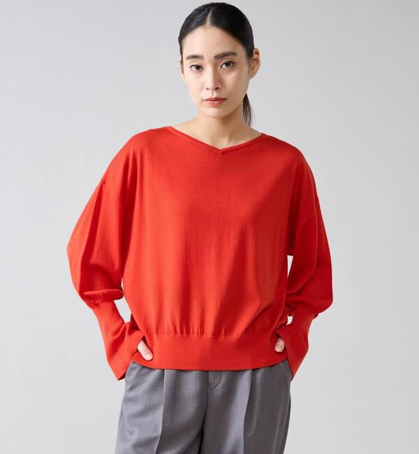 TIARA「キャンディスリーブニット」|ニット・セーター|レッド