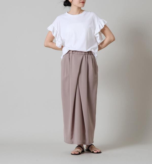 Liesse「袖フリルノースリーブカットソー」|Tシャツ・カットソー|