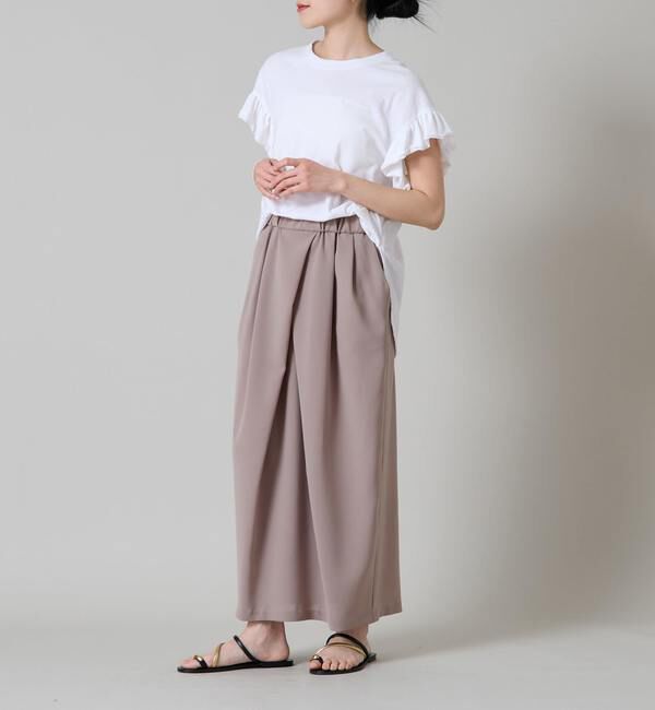 Liesse「袖フリルノースリーブカットソー」|Tシャツ・カットソー|