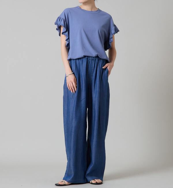 Liesse「袖フリルノースリーブカットソー」|Tシャツ・カットソー|