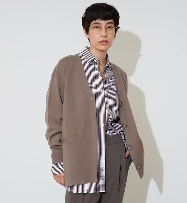 Liesse「バックメッセージカーディガン」|カーディガン|モカ