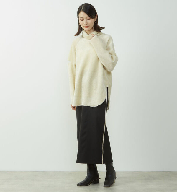 Soffitto「ふわふわトイプー起毛袖スリットプルオーバー」|Tシャツ・カットソー|