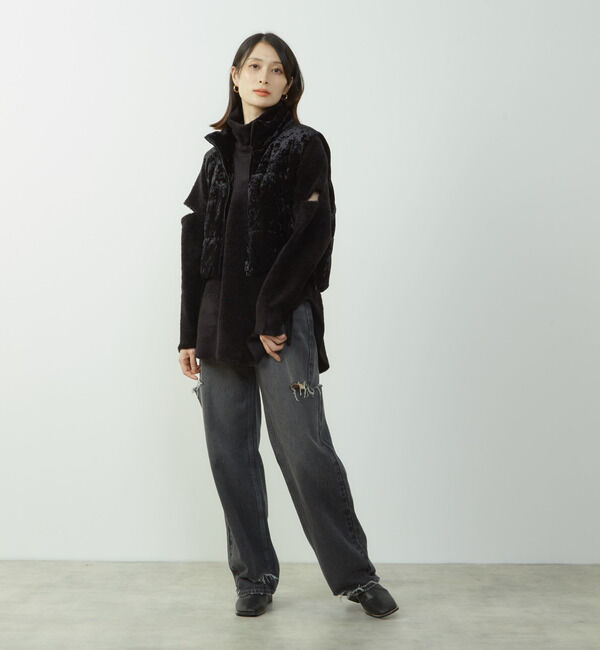 Soffitto「ふわふわトイプー起毛袖スリットプルオーバー」|Tシャツ・カットソー|