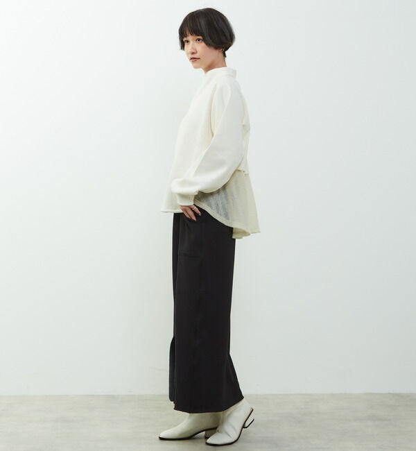 Soffitto「【nota della mano sinistra（ノータ デラ マノ シニストラ）】素材切替オフタートップス」|Tシャツ・カットソー|