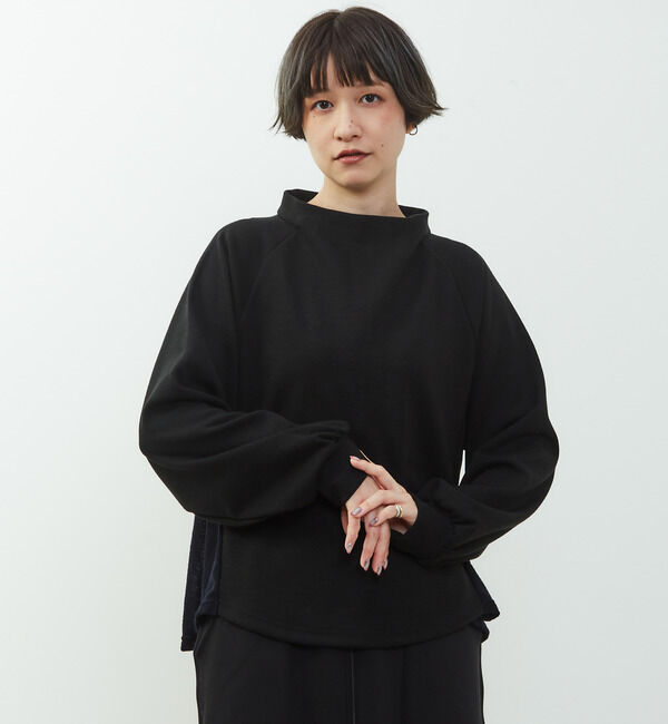 Soffitto「【nota della mano sinistra（ノータ デラ マノ シニストラ）】素材切替オフタートップス」|Tシャツ・カットソー|