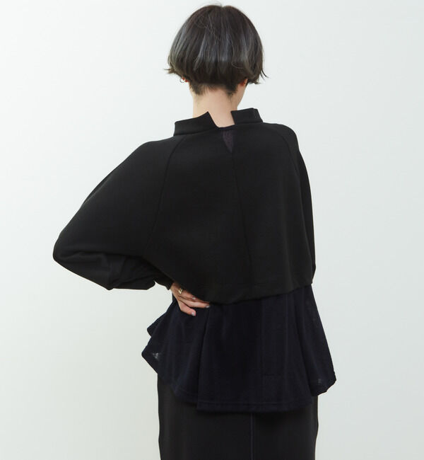 Soffitto「【nota della mano sinistra（ノータ デラ マノ シニストラ）】素材切替オフタートップス」|Tシャツ・カットソー|