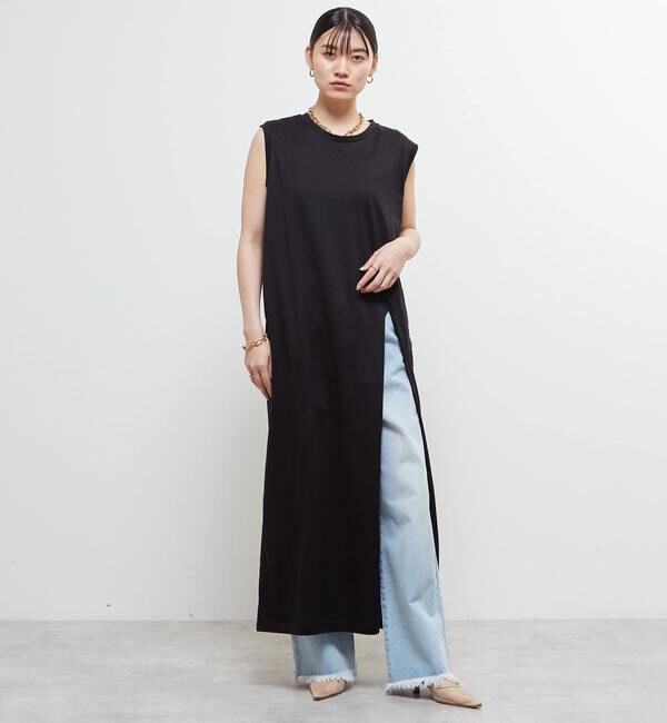 Soffitto「ノースリーブ深スリットカットソーワンピース」|ワンピース|