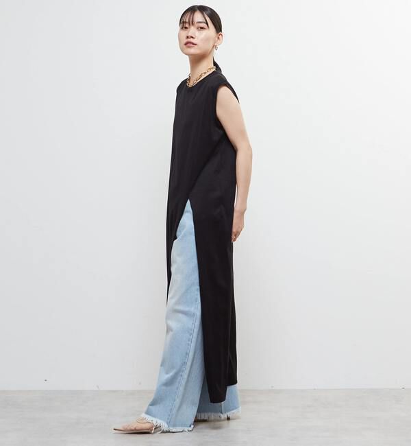 Soffitto「ノースリーブ深スリットカットソーワンピース」|ワンピース|