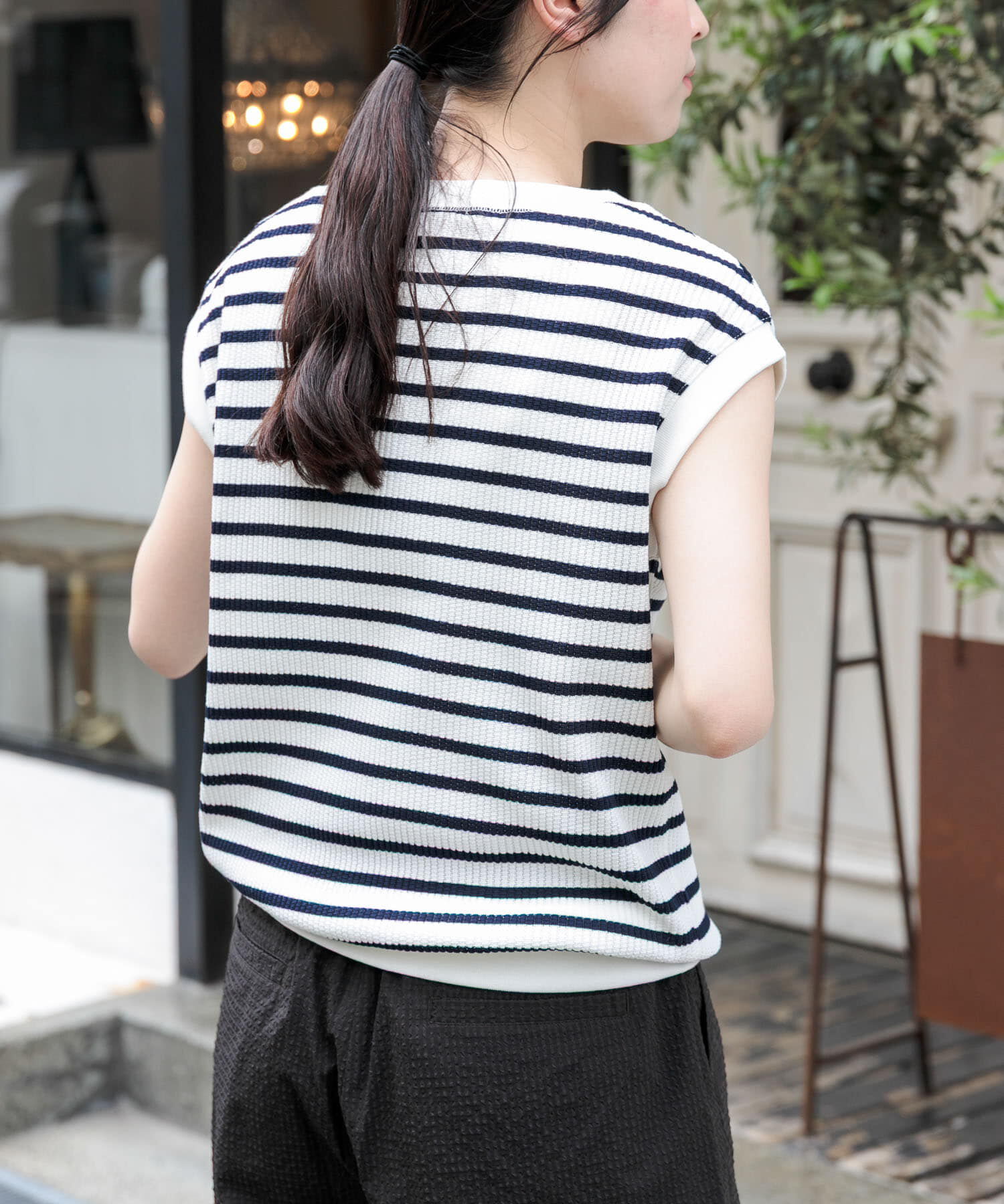 URBAN RESEARCH DOORS「FORK&SPOON　変形ワッフルノースリーブプルオーバー」|Tシャツ・カットソー|