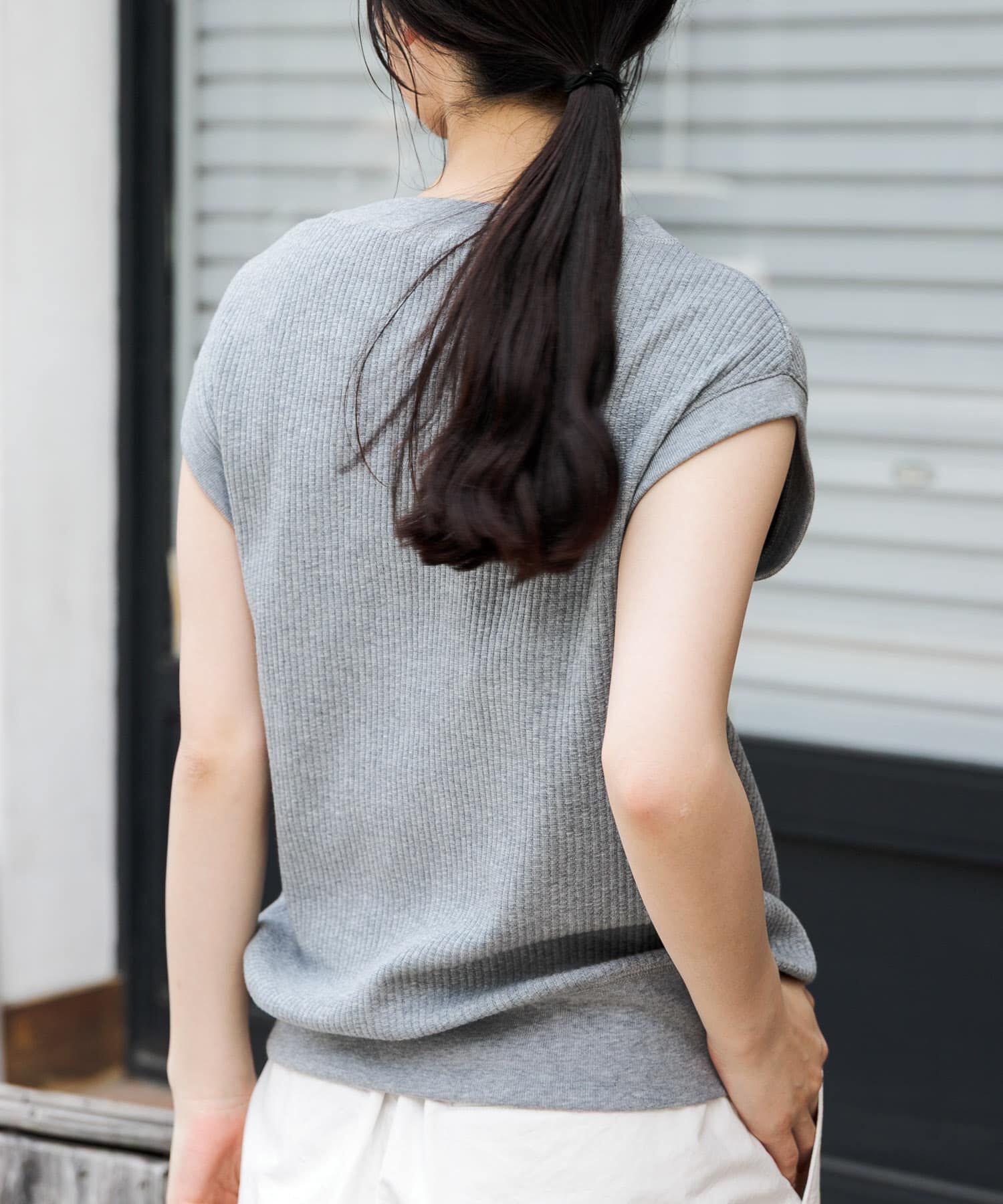 URBAN RESEARCH DOORS「FORK&SPOON　変形ワッフルノースリーブプルオーバー」|Tシャツ・カットソー|