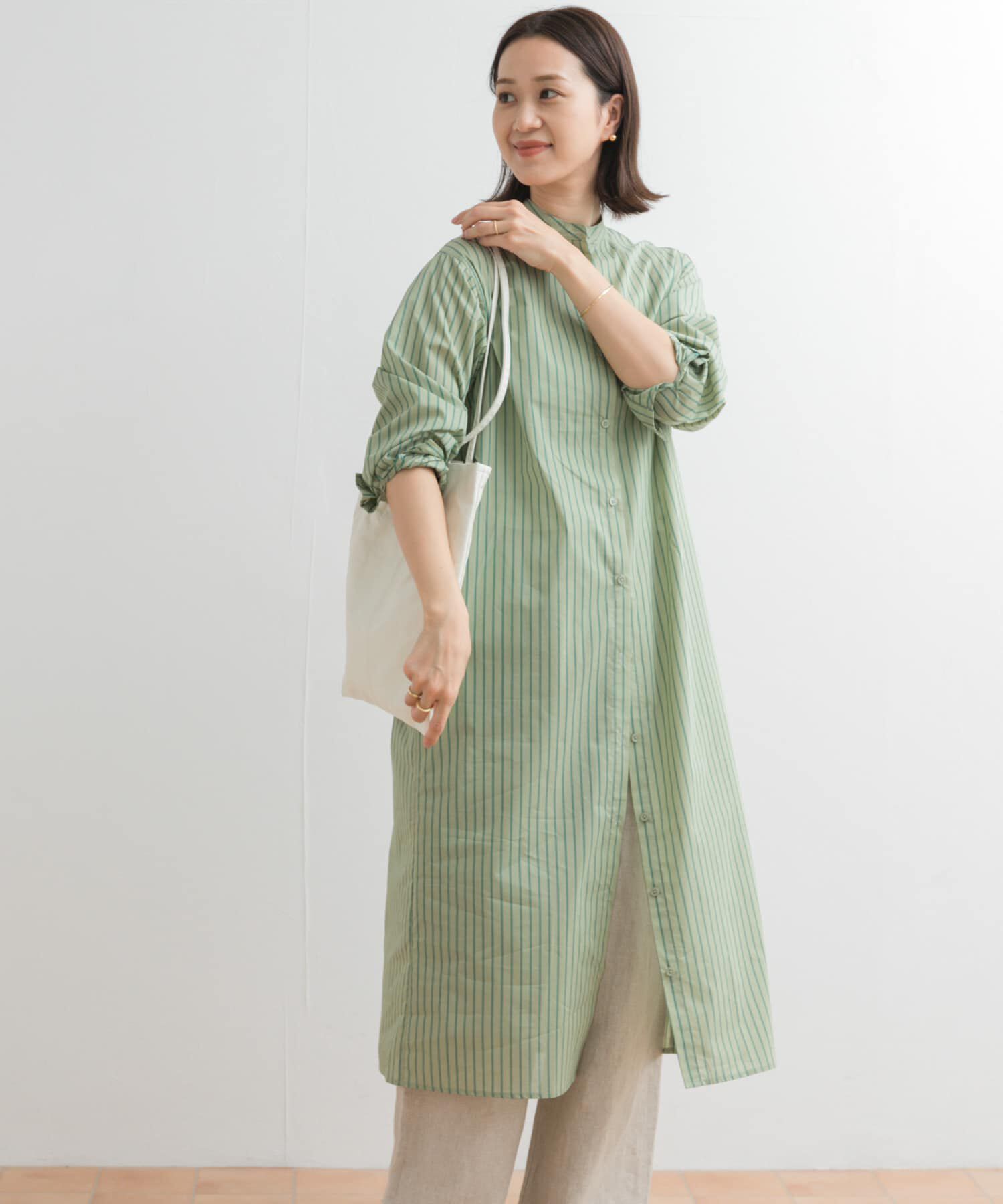 URBAN RESEARCH DOORS「カラーストライプシャツワンピース」|ワンピース|